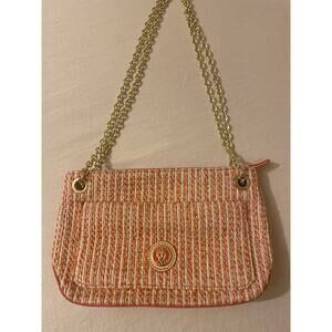 Anne Klein‎ Purse Handbag Orange Woven Chain Strap Handle
